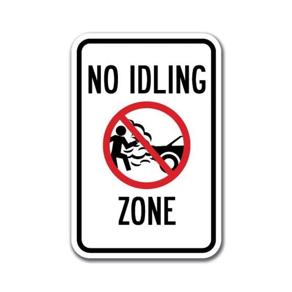 Signmission Safety Sign, 12 in Height, Aluminum, 18 in Length, No Idling Signs - No Idling Zone A-1218 No Idling Signs - No Idling Zone - main